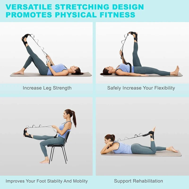 Yoga Flexibility Stretch Band Leg Fascia Stretcher Strap Ballet Gym Trainer  BD